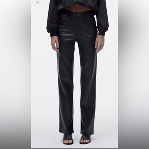 ZARA 90s wide leg leather pants